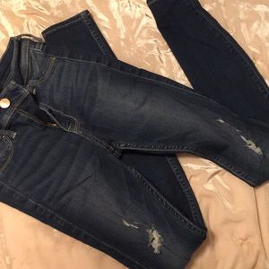 Hollister high rise jean leggings with little rips